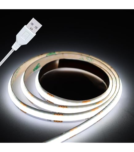 Amazon.co.jp: USB RGB COB LEDストリップライト 5フィート 5V 色が